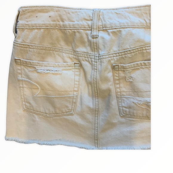 American Eagle Distressed Ripped Jean Skirt Sz 2 - Picture 7 of 9